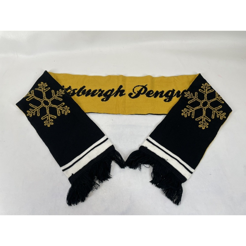 Pittsburgh Penguins Acrylic Knit Double‎ Sided Scarf Yellow Black